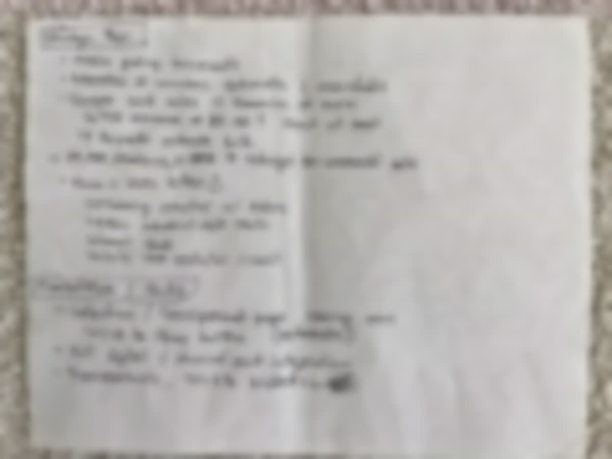 Handwritten notes on strategic plays and marketplace integration from the eBay visit