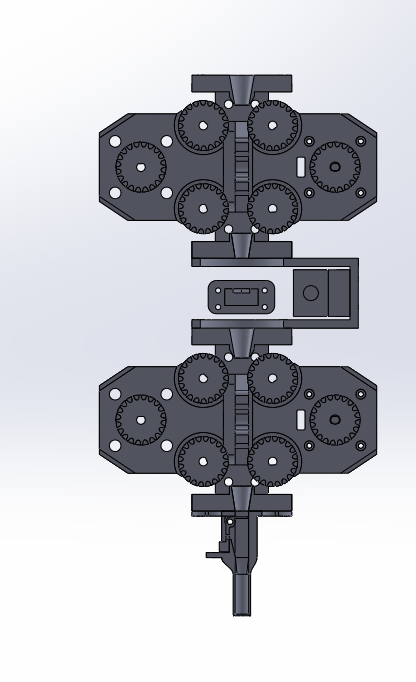 Cross section of the feed and cutter